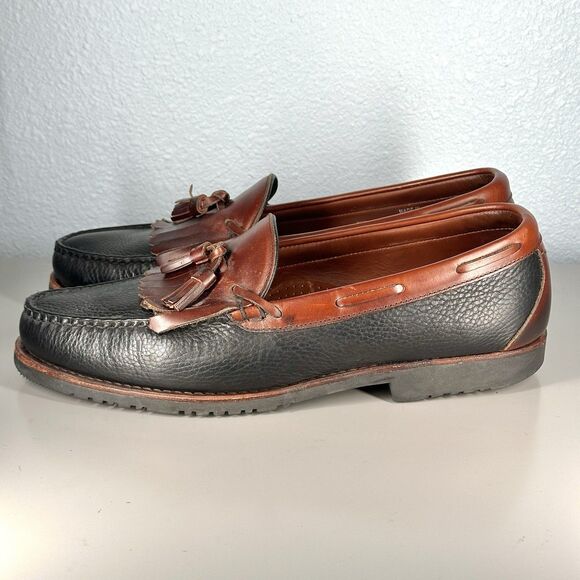 Allen Edmonds Nashua 32373 Pebbled Kilte Tassel Loafers Size 13 D Black Brown - Picture 6 of 16